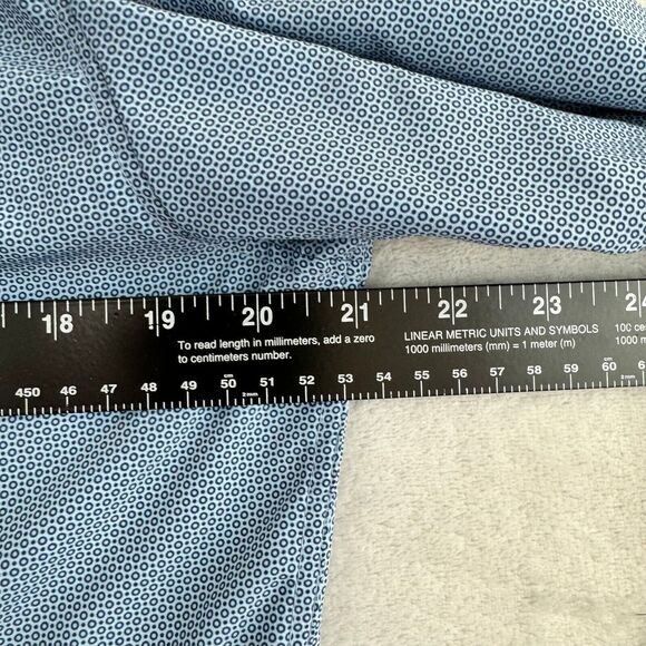 WRK Shirt Mens 15.5 Blue Geometric Button Up Flip Cuff 4-Way Stretch Party Club - Picture 11 of 12